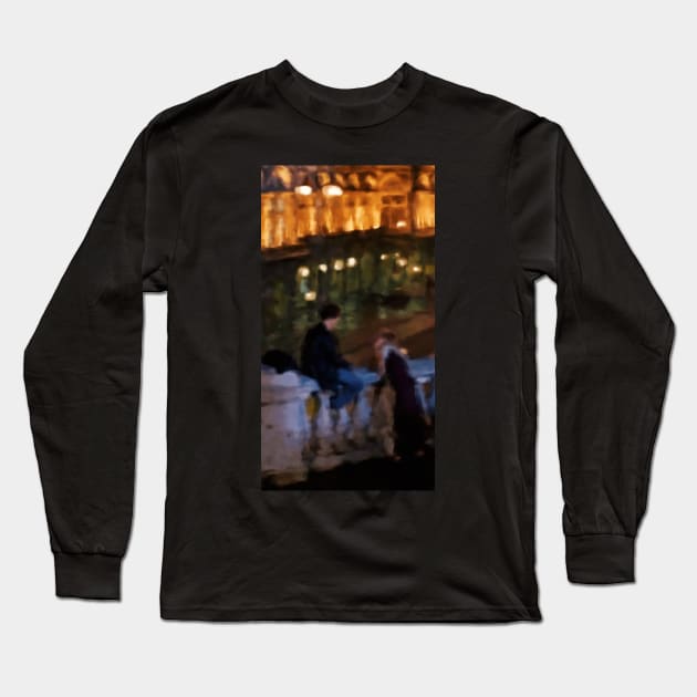 Before Sunrise Film Painting Long Sleeve T-Shirt by aplinsky